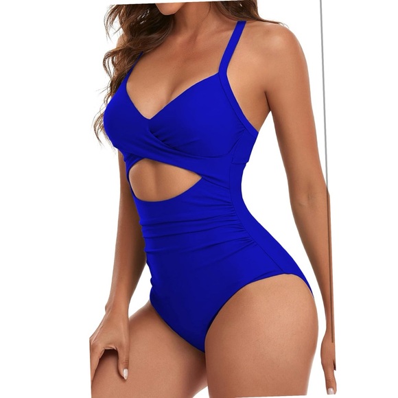 NWT Women's One Piece Swimsuits Tummy Control Cutout High Waisted Bathin… - Picture 3 of 17